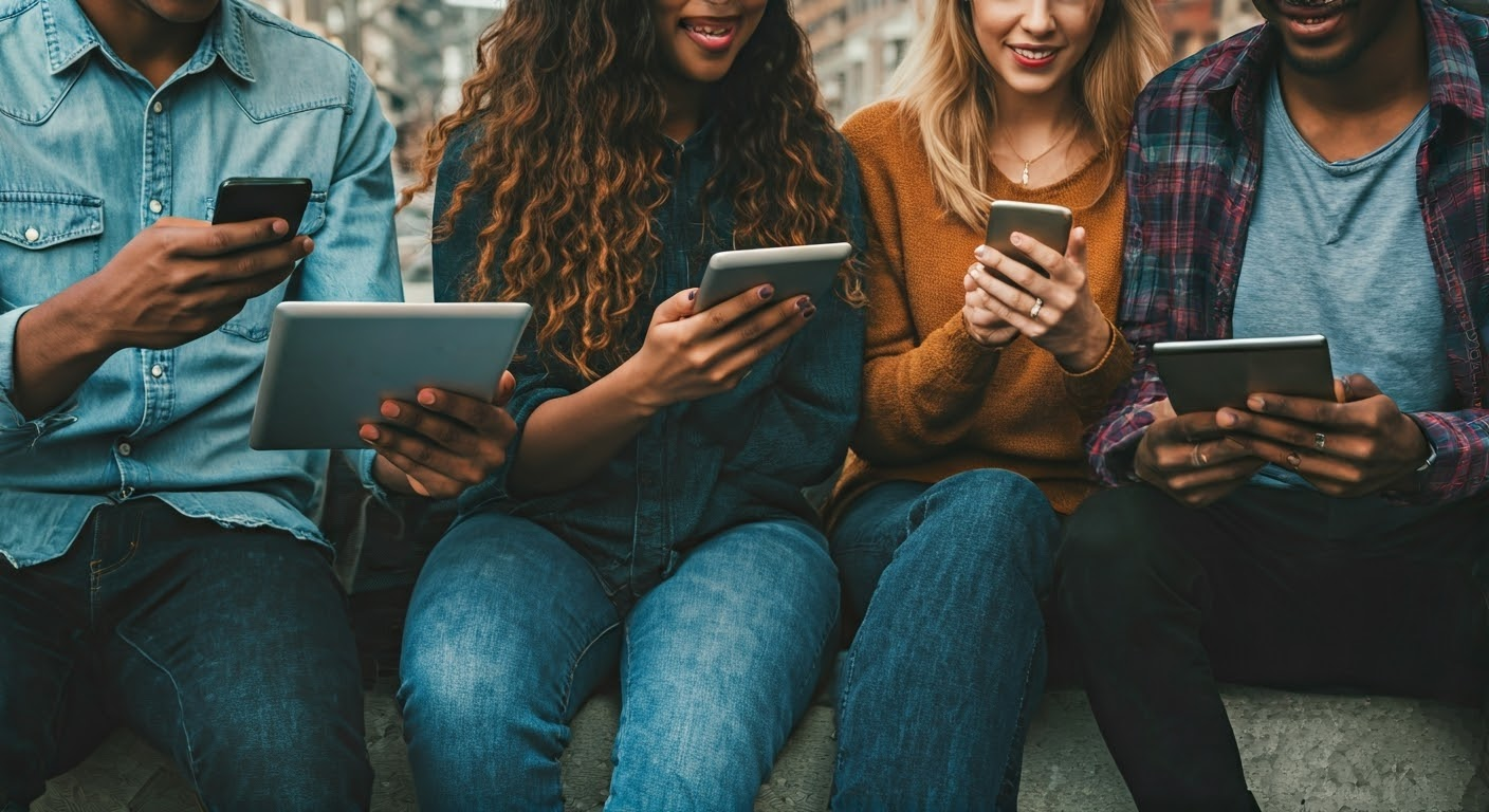 People using social media platforms